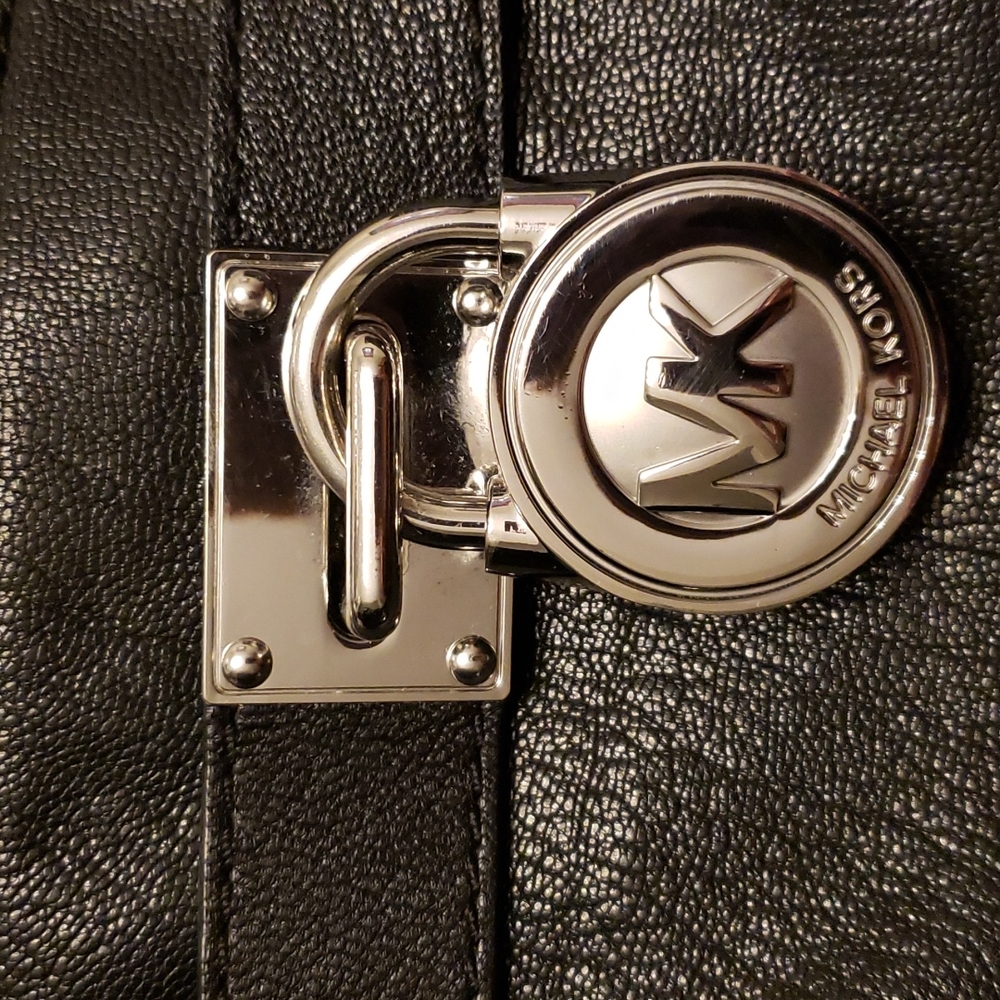 Michael Kors Hamilton Tote Bag Black Leather - Picture 2 of 7